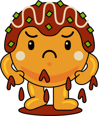 Sad Takoyaki Mascot  Illustration