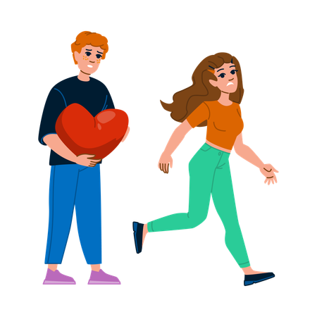 Sad unrequited love teen  Illustration
