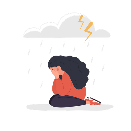 Sad woman  イラスト