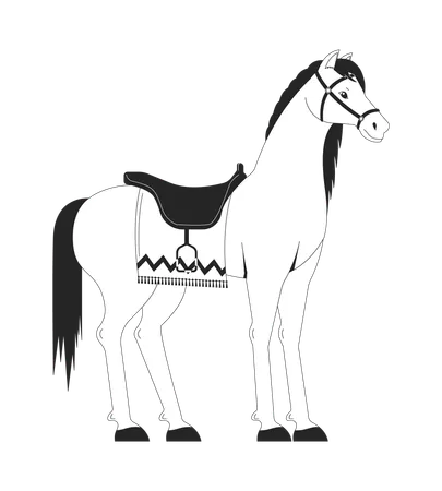 Saddled purebred horse  Illustration