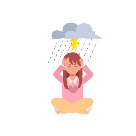 Sadness and Despair in Mental Health  Illustration