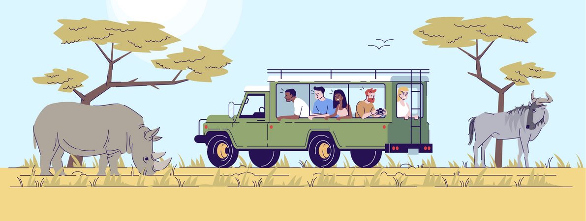 Safari tour  Illustration