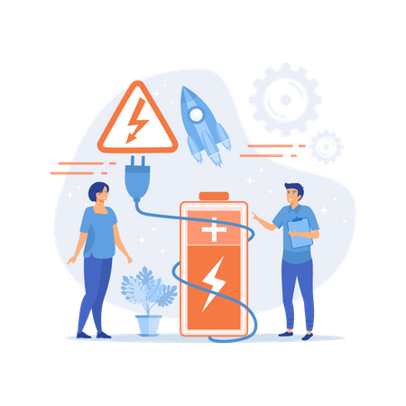 Safe Battery Charging  Illustration