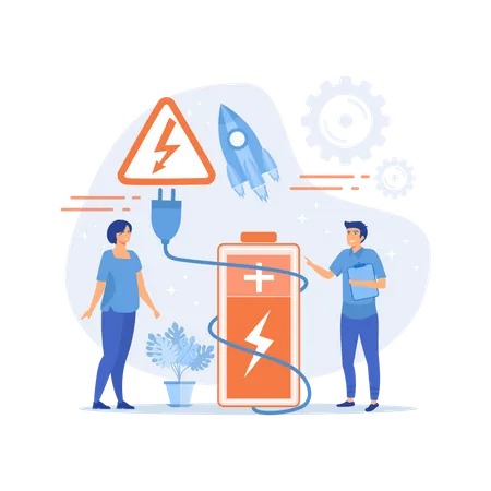 Safe Battery Charging  Illustration