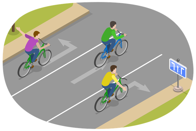 Safe Bicycle Riding  Illustration