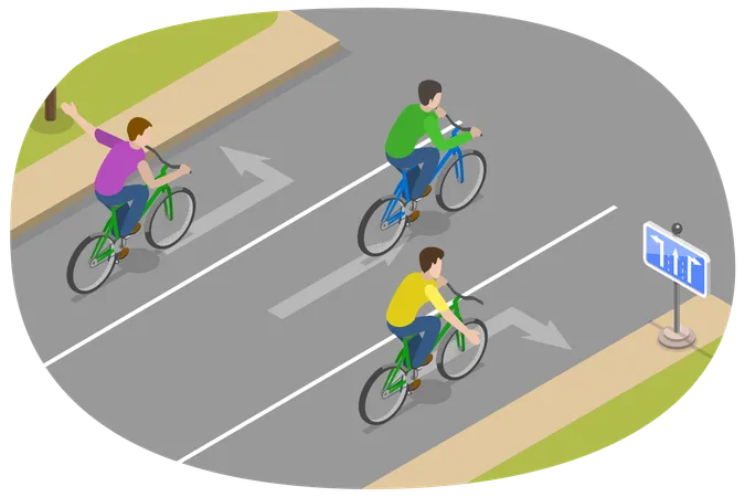 Safe Bicycle Riding  Illustration