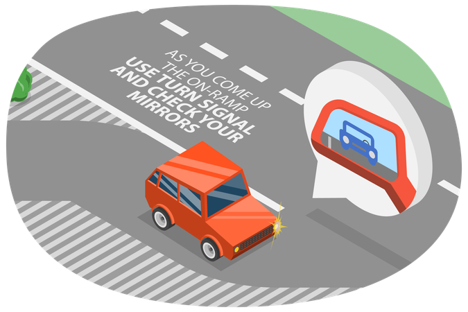 Safe car driving on highway  Illustration