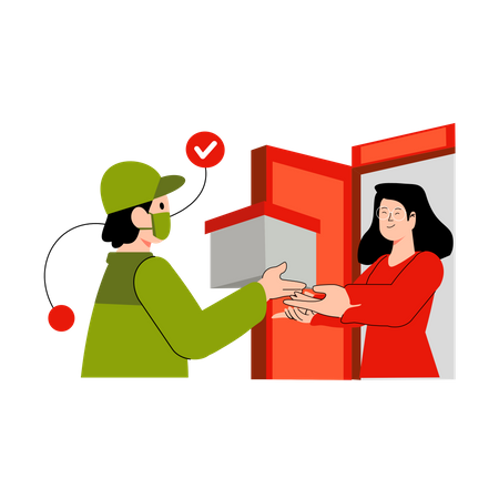 Safe delivery during pandemic  Illustration