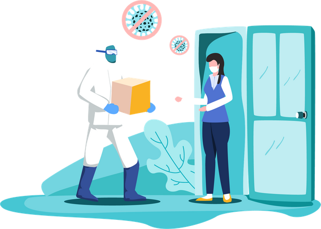 Safe Delivery Of Covid Epidemic Season  Illustration