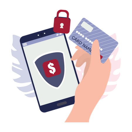 Safe mobile payment Illustration