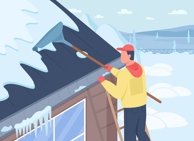 Safe roof cleaning  Illustration