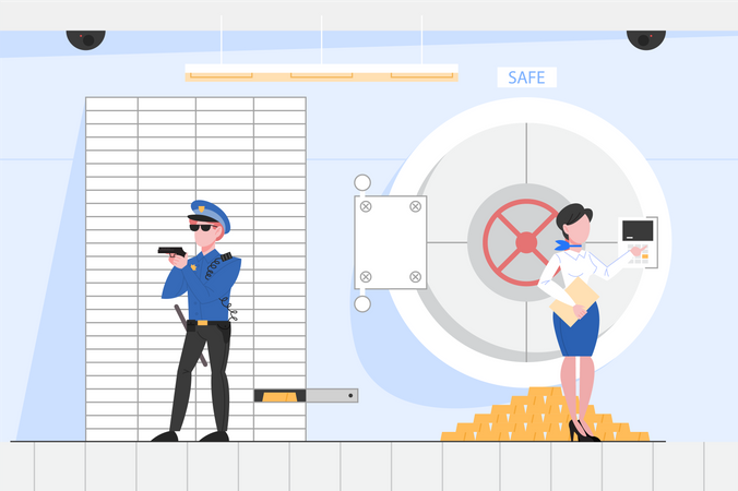 Safe room in the bank Illustration