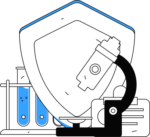 Safeguard life of patients by doing experiments on chemicals  Illustration