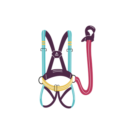 Safety belt for industrial climbers on an isolated background  Illustration