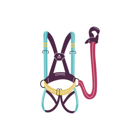 Safety belt for industrial climbers on an isolated background  Illustration