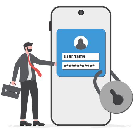 Safety For Login Account  Illustration