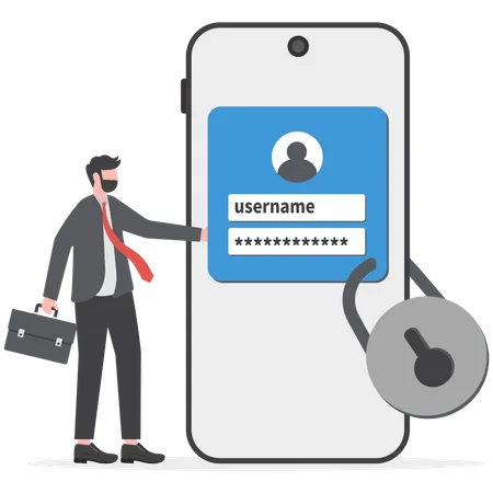 Safety For Login Account  Illustration