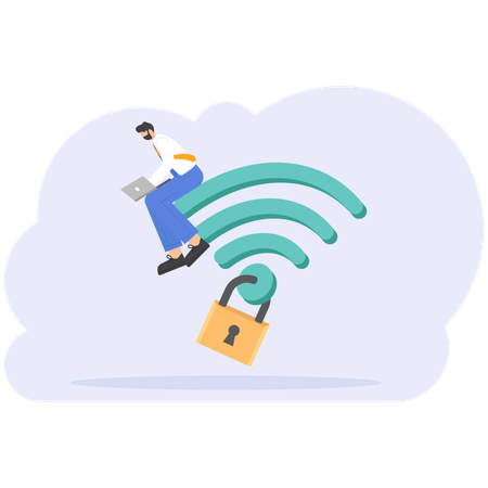 Safety of internet connection  Illustration