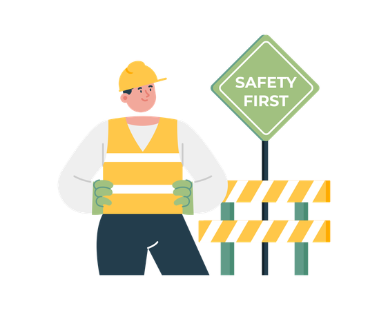Safety regulations on constructions  イラスト