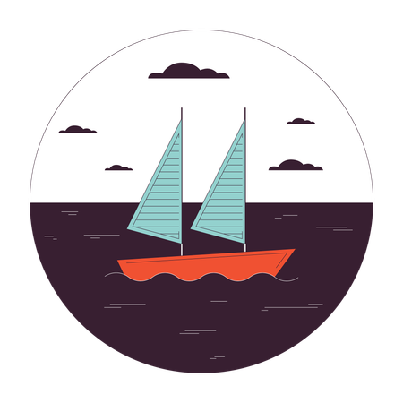 Sailboat on water  Illustration