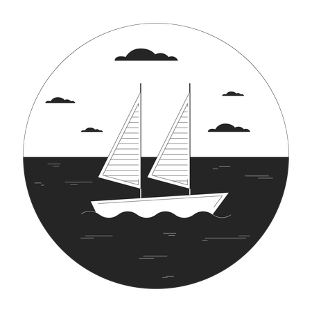 Sailboat on water  일러스트레이션