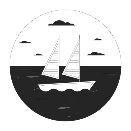 Sailboat on water  Illustration