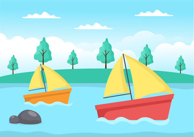 Sailing Boats Illustration