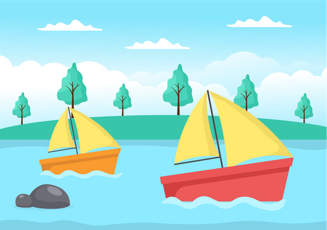 Sailing Boats  Illustration