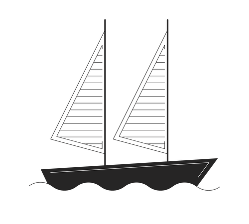 Sailing sailboat waves  Illustration
