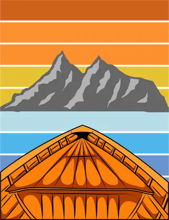 Sailing to the mountain  Illustration