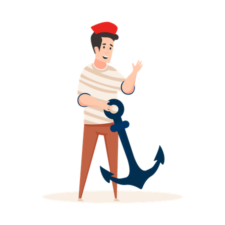 Sailor holding Anchor  Illustration