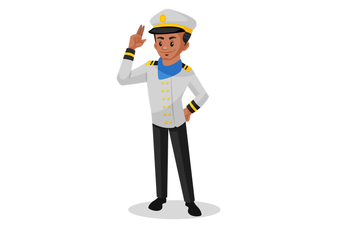 Sailor showing hand sign  Illustration