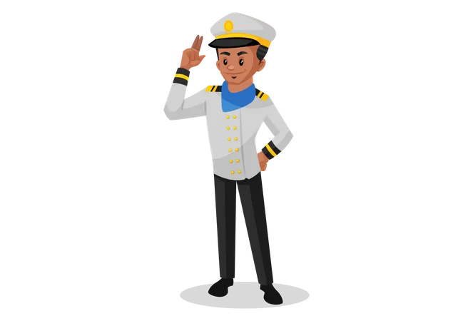 Sailor showing hand sign  Illustration