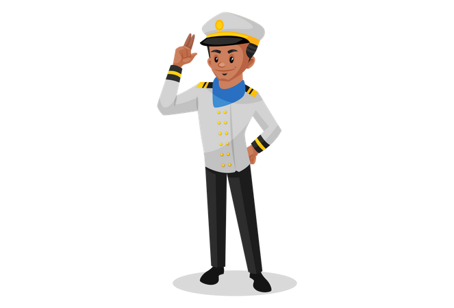 Sailor showing hand sign  Illustration