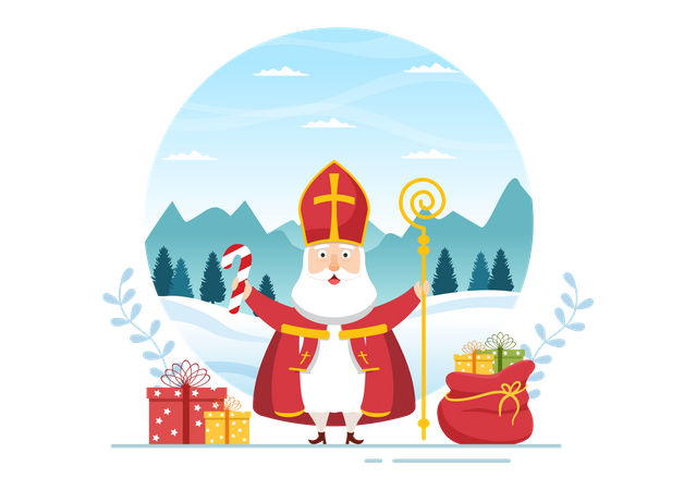 Saint Nicholas Day or Sinterklaas  Illustration