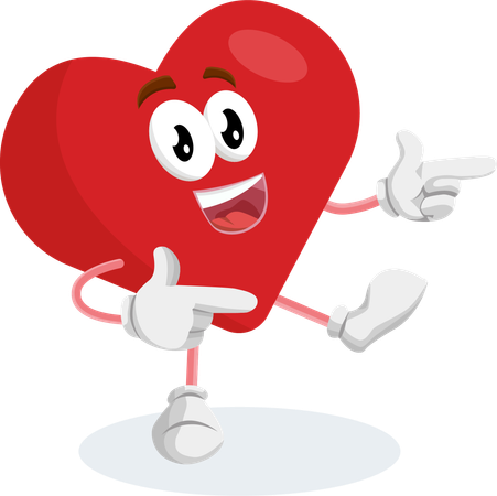 Mascotte du logo de la Saint-Valentin, pose Hi  Illustration