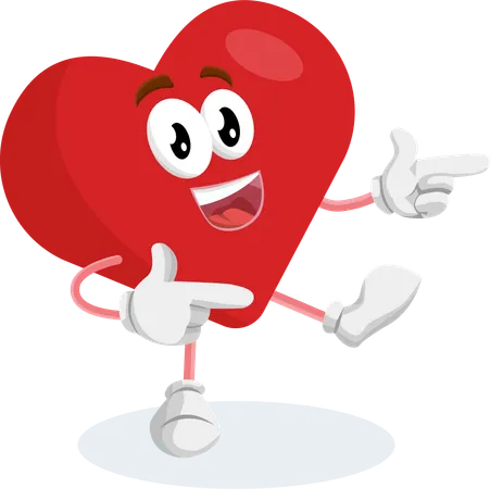 Mascotte du logo de la Saint-Valentin, pose Hi  Illustration