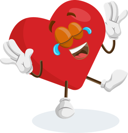 Mascotte du logo de la Saint-Valentin, pose heureuse  Illustration