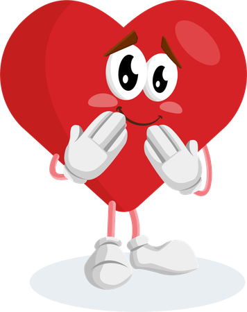 Pose honteuse de la mascotte du logo de la Saint-Valentin  Illustration