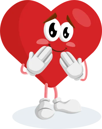 Pose honteuse de la mascotte du logo de la Saint-Valentin  Illustration