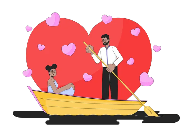 Saint Valentin sur l'eau  Illustration