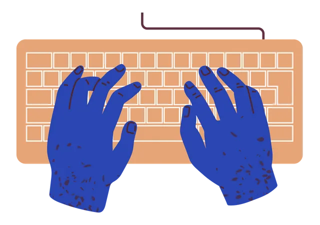 Taper sur le clavier  Illustration