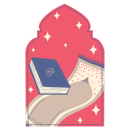 Sajadah and Quran Frame  Illustration