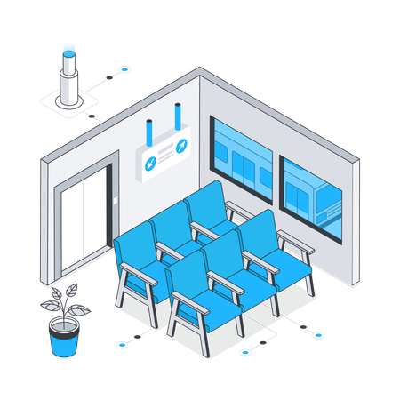 Sala de espera en el aeropuerto  Ilustración