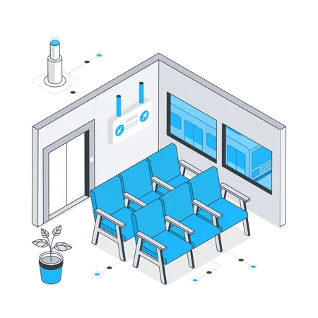 Sala de espera en el aeropuerto  Ilustración