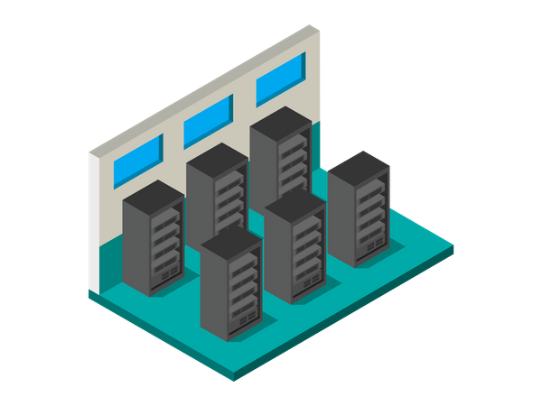 Sala de servidores de datos  Ilustración