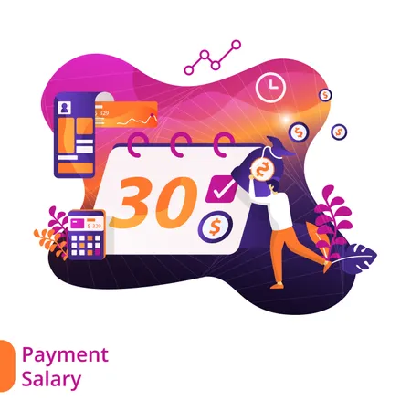 Payment Salary Illustration Modern The Concept Of A Payment Business Can Be Used For Landing Pages Web Ui Banners Templates Backgrounds Flayer Posters Vector Illustration