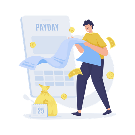 Salary payment receipt  Illustration