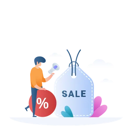 Sales And Offers Illustration In Vector Illustration
