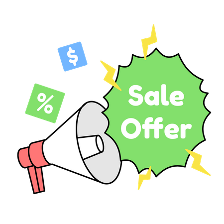 Sale offer announcement  Illustration